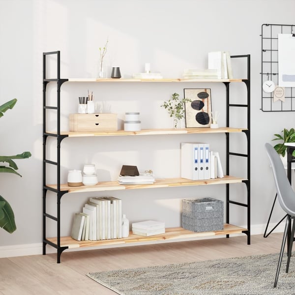 vidaXL Svävande hyllor 2 st 140x30x2 cm obehandlat massivt akaciaträ