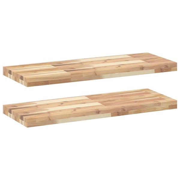 vidaXL Flytende hyller 2 stk 100x30x4 cm ubehandlet heltre akasie