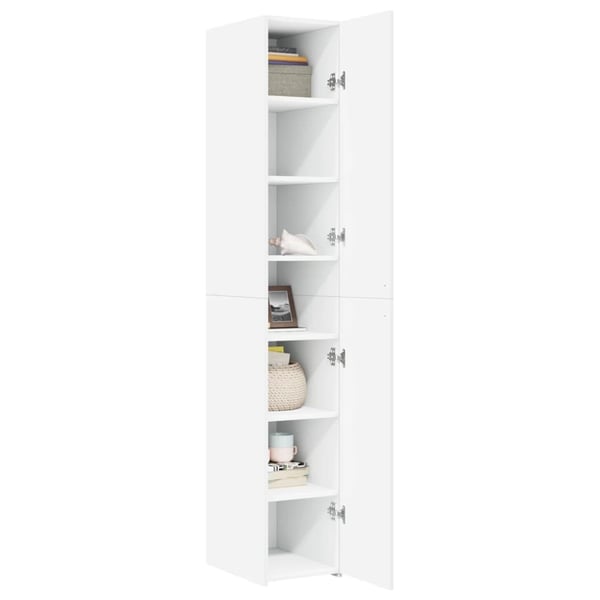 vidaXL Hylle hvit 30x42,5x185 cm konstruert tre