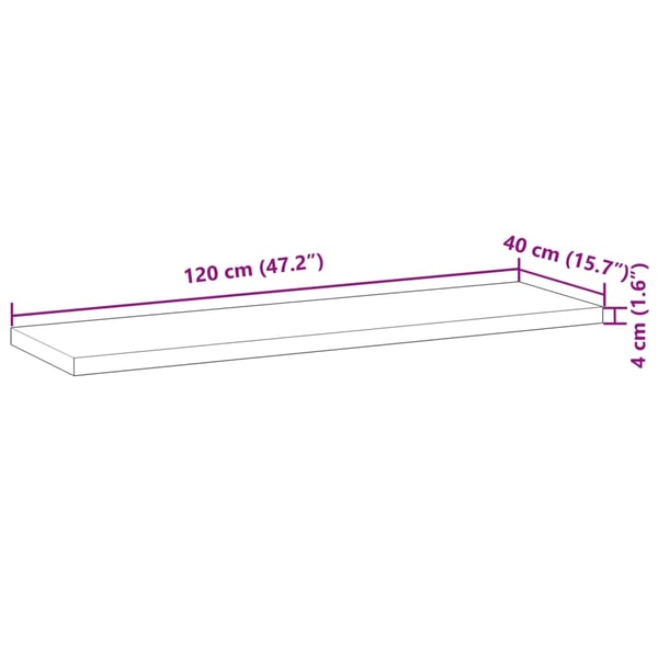 vidaXL Svävande hyllor 3 st 120x40x4 cm obehandlat massivt akaciaträ