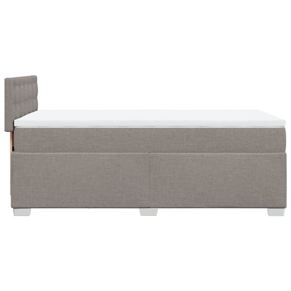vidaXL kontinentalseng med madras 90x200 cm stof gråbrun