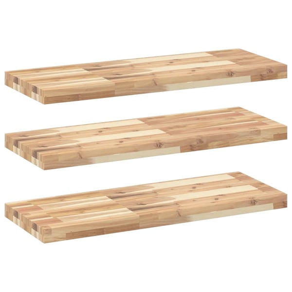 vidaXL Flytende hyller 3 stk 100x30x4 cm ubehandlet heltre akasie