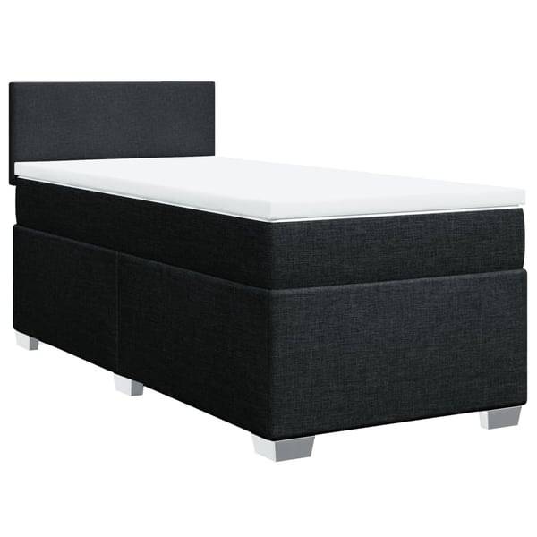 vidaXL kontinentalseng med madras 100x200 cm stof sort