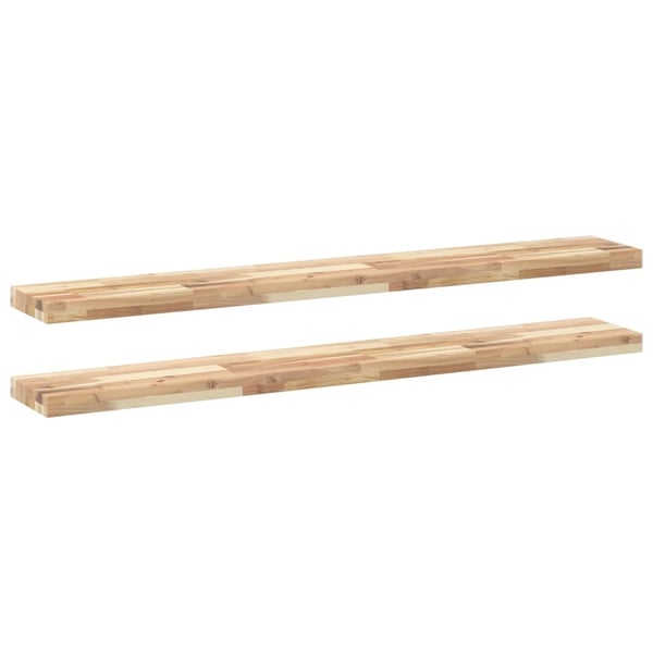 vidaXL Kelluvat hyllyt 2 kpl 160x20x4 cm käsittelemätön täysi akasia