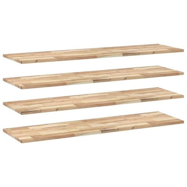 vidaXL Kelluvat hyllyt 4 kpl 140x40x2 cm käsittelemätön täysi akasia