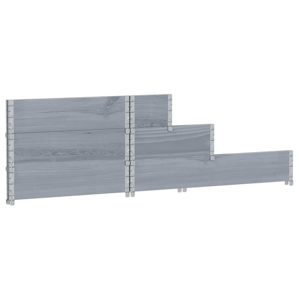 vidaXL Høybed 3 trinn grå 120x80 cm heltre furu