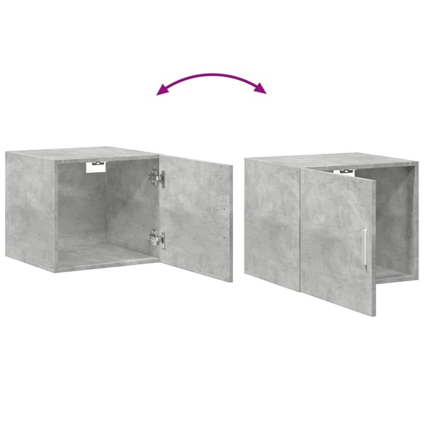 vidaXL Veggskap betonggrå 45x42,5x40 cm konstruert tre