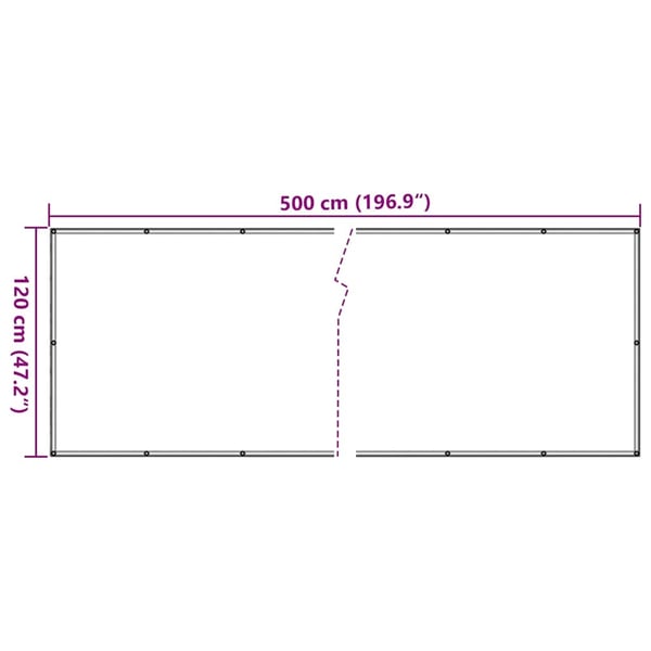 vidaXL Balkongskjerm kremhvit 500x120 cm PVC