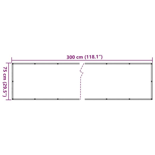 vidaXL Balkongskjerm grå 300x75 cm PVC
