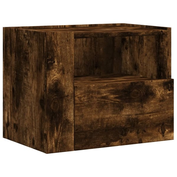 vidaXL Veggmonterte nattbord 2 stk røkt eik 45x30x35 cm