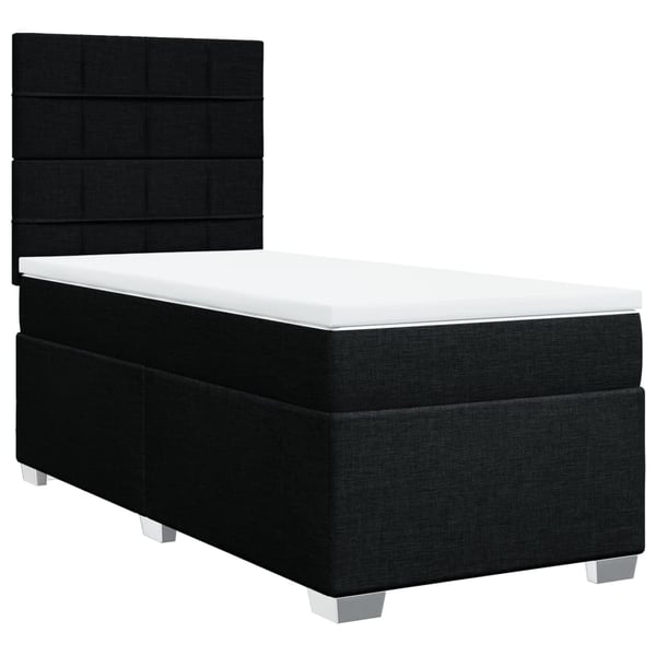 vidaXL kontinentalseng med madras 80x200 cm stof sort