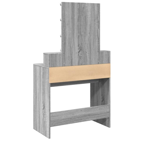vidaXL Sminkebord med LED grå sonoma 80x41x144,5 cm