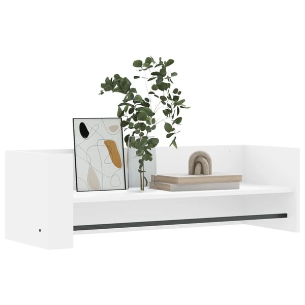 vidaXL Vegghylle hvit 100x35x30,5 cm konstruert tre