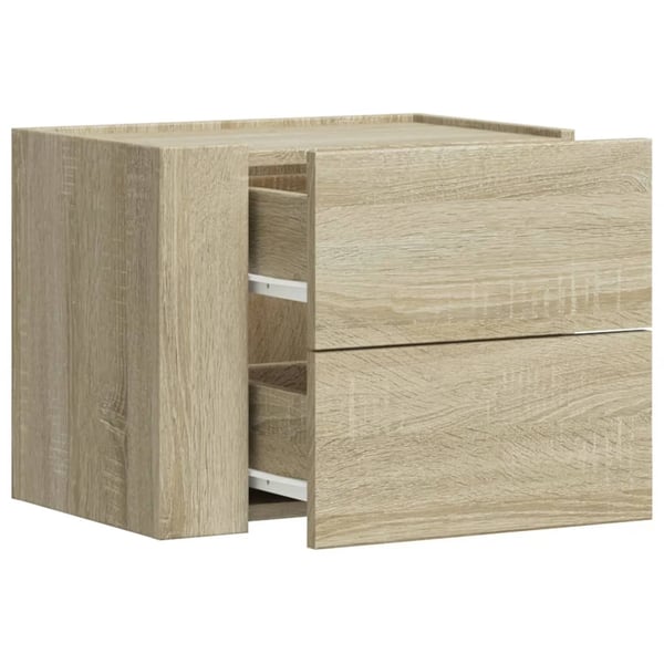 vidaXL væghængt sengebord 45x30x35 cm sonoma-eg