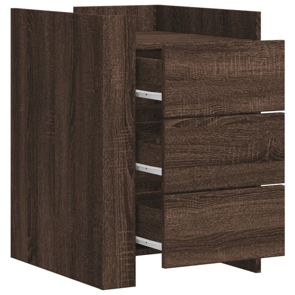 vidaXL Nattbord brun eik 45x50x65 cm konstruert tre