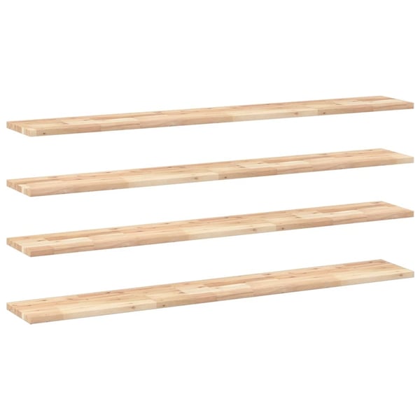 vidaXL Flytende hyller 4 stk 120x20x2 cm ubehandlet heltre akasie