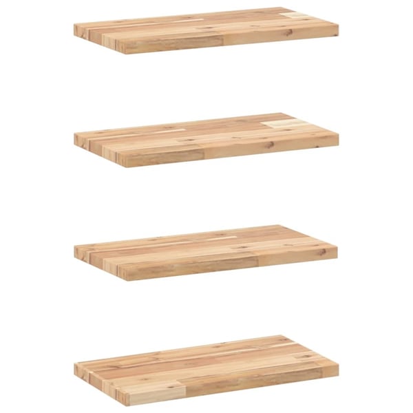 vidaXL væghylder 4 stk. 60x20x2 cm ubehandlet massivt akacietræ