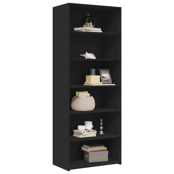 vidaXL reol 70x41x185 cm konstrueret træ sort