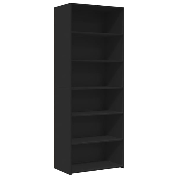 vidaXL reol 70x41x185 cm konstrueret træ sort