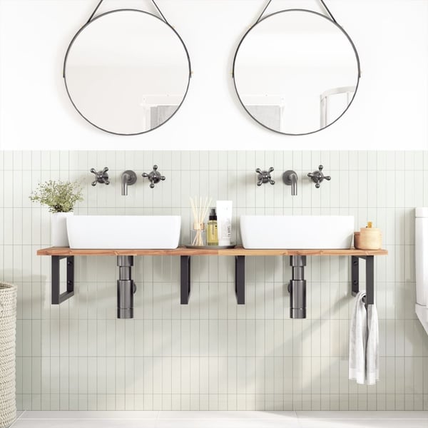 vidaXL Plate til baderomsskap ubehandlet 160x50x2 cm heltre akasie