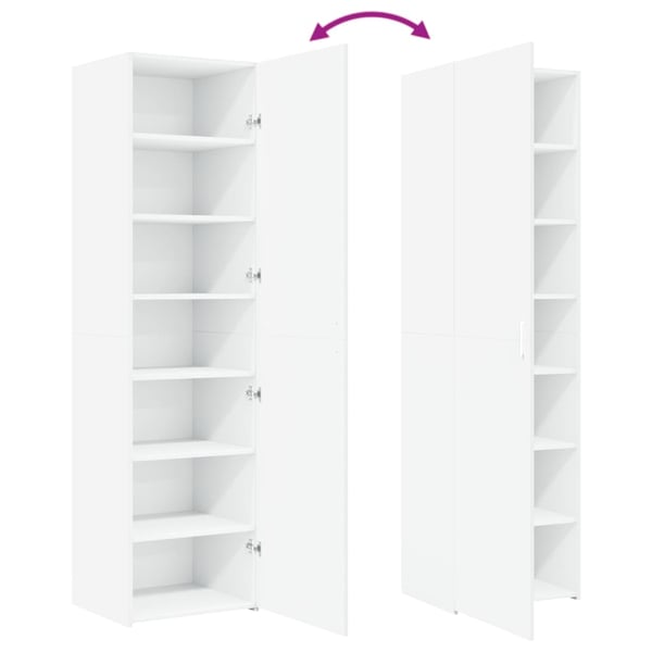 vidaXL Hylle hvit 50x42,5x185 cm konstruert tre