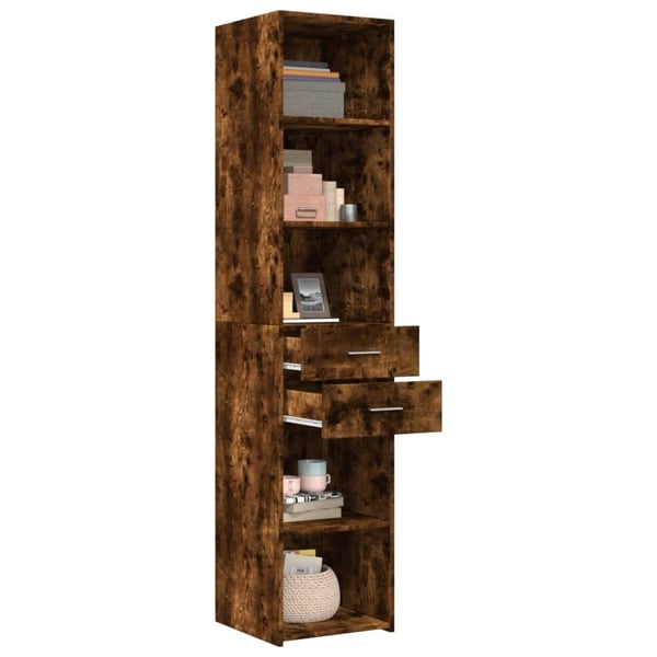 vidaXL Hylle røkt eik 40x42,5x185 cm konstruert tre
