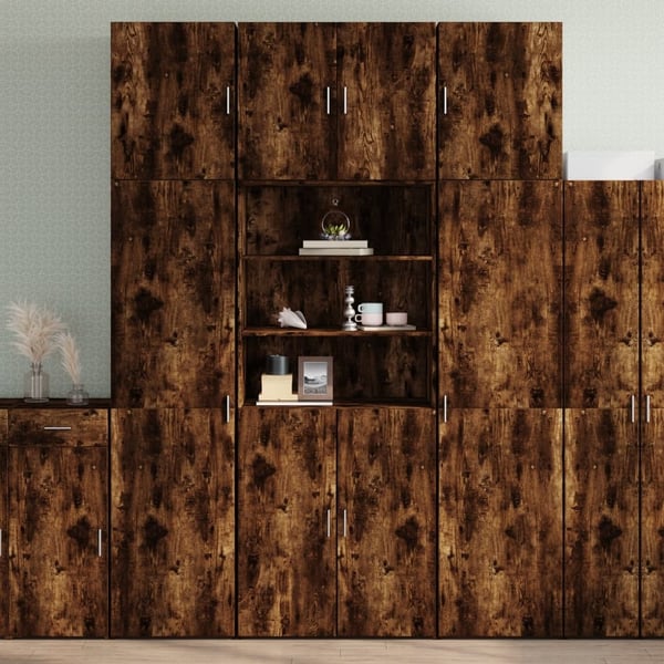 vidaXL skab 80x42,5x249 cm konstrueret træ røget egetræsfarve