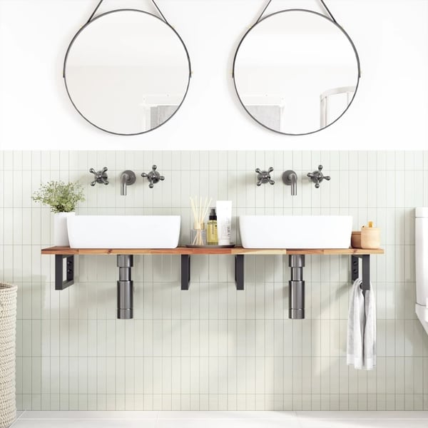 vidaXL Plate til baderomsskap med finish 160x40x2 cm heltre akasie