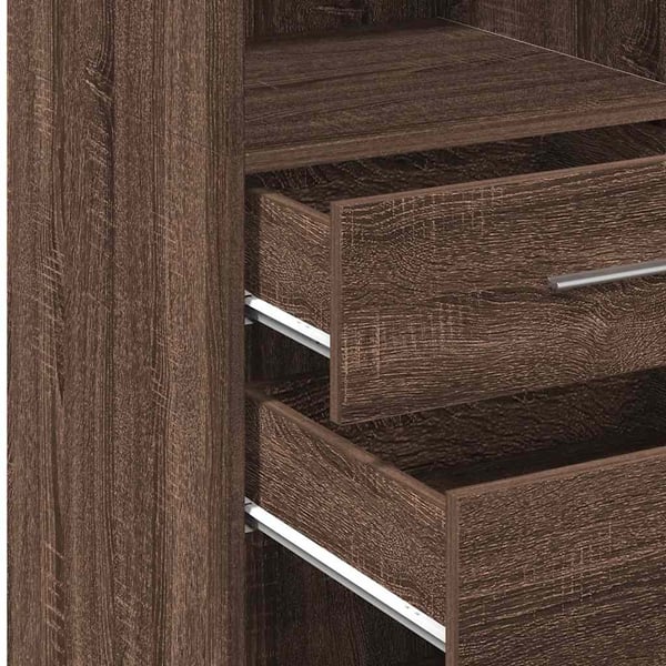 vidaXL Hylle brun eik 50x42,5x124 cm konstruert tre