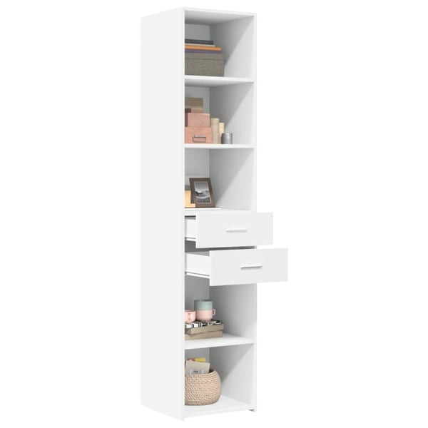 vidaXL Hylle hvit 40x42,5x185 cm konstruert tre