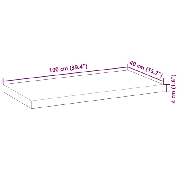 vidaXL Svävande hyllor 2 st 100x40x4 cm behandlat massivt akaciaträ