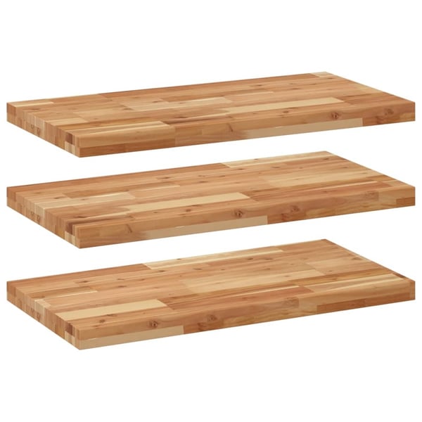vidaXL Svävande hyllor 3 st 100x40x4 cm behandlat massivt akaciaträ