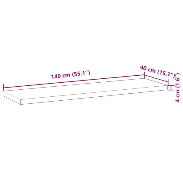 vidaXL Flytende hyller 3 stk 140x40x4 cm oljebehandlet heltre akasie
