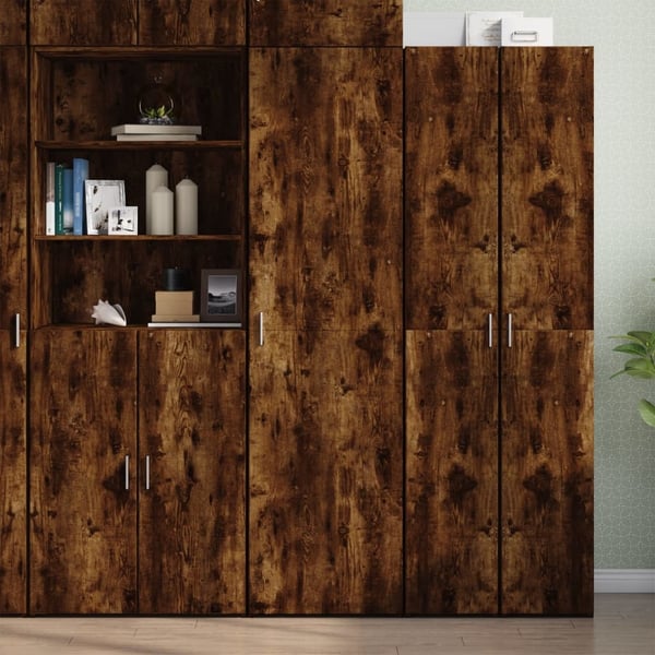 vidaXL Hylle røkt eik 50x42,5x185 cm konstruert tre