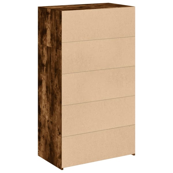 vidaXL Hylle røkt eik 70x41x124 cm konstruert tre