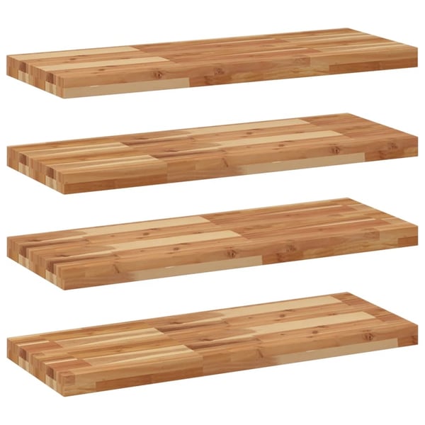 vidaXL Svävande hyllor 4 st 100x30x4 cm behandlat massivt akaciaträ