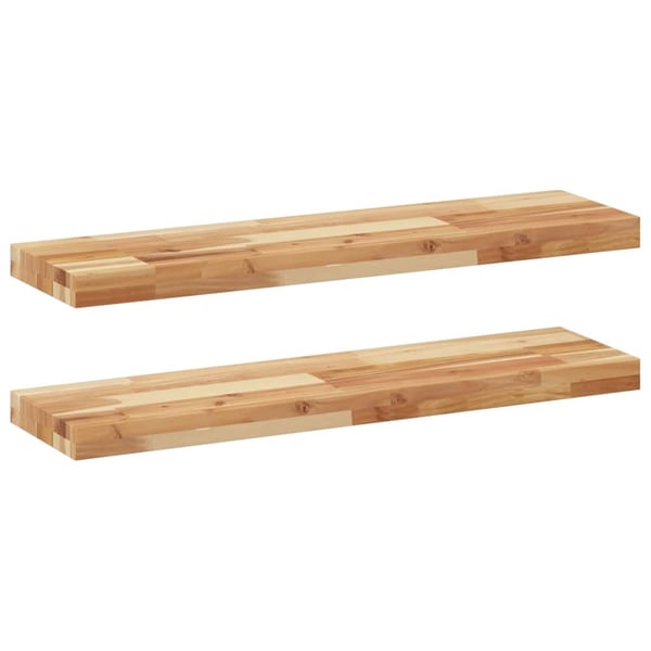 vidaXL Flytende hyller 2 stk 80x20x4 cm oljebehandlet heltre akasie