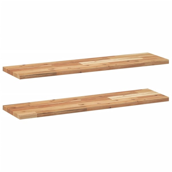 vidaXL væghylder 2 stk. 80x20x2 cm oliebehandlet massivt akacietræ