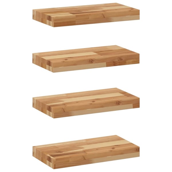 vidaXL Svävande hyllor 4 st 60x20x4 cm behandlat massivt akaciaträ
