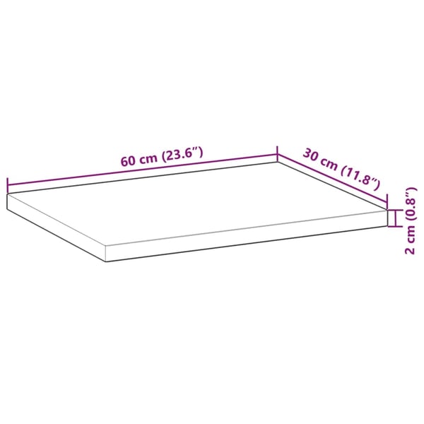 vidaXL Svävande hylla 60x30x2 cm behandlat massivt akaciaträ