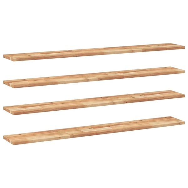 vidaXL Flytende hyller 4 stk 120x20x2 cm oljebehandlet heltre akasie