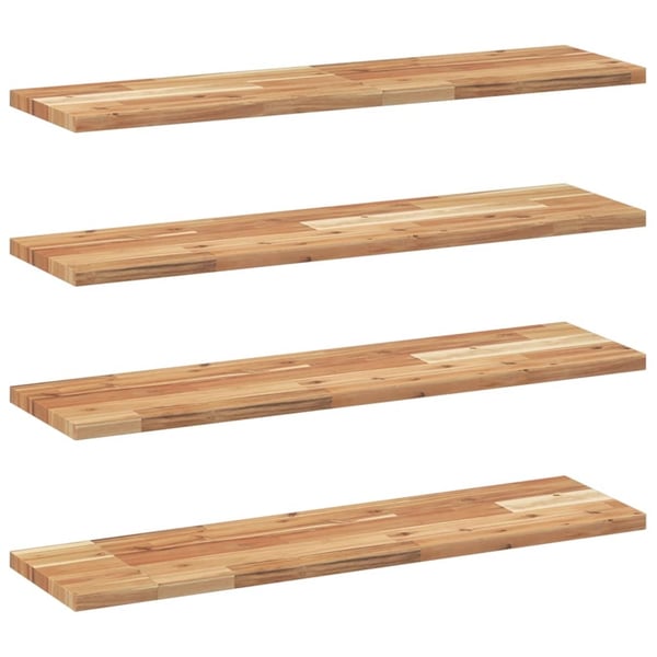 vidaXL Svävande hyllor 4 st 80x20x2 cm behandlat massivt akaciaträ