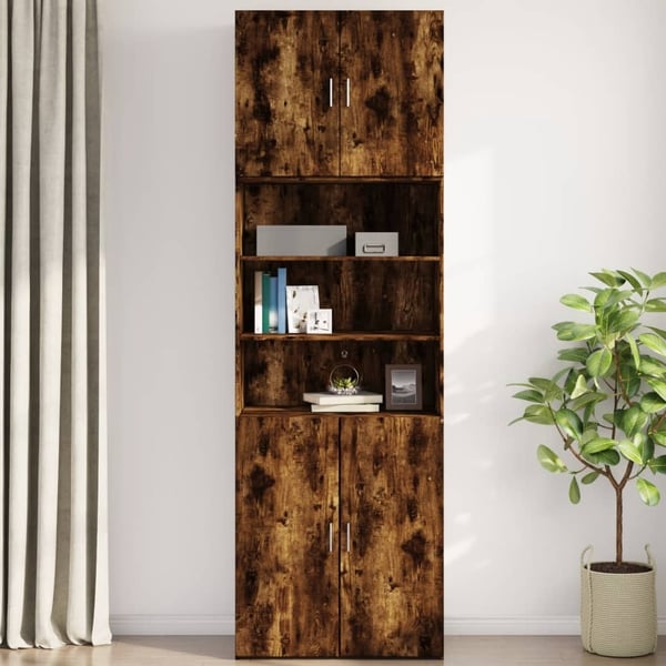 vidaXL Veggskap røkt eik 80x42,5x64 cm konstruert tre