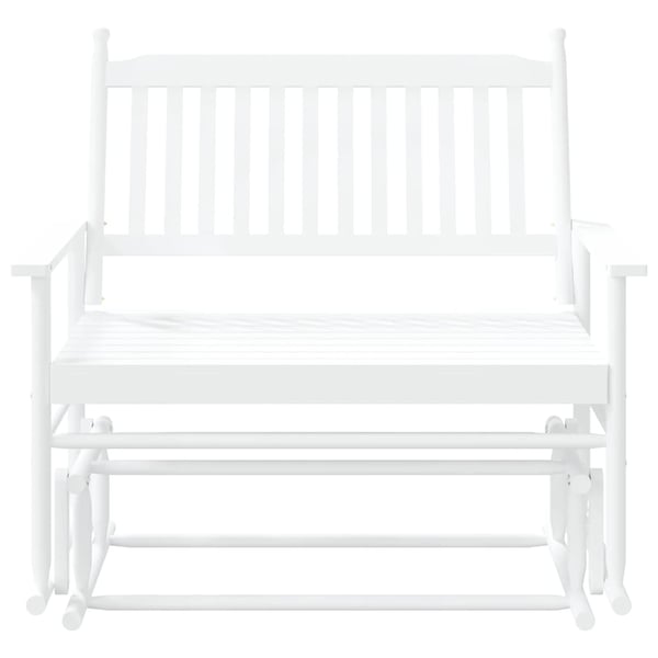 vidaXL Gyngebenk hvit 118x70x104,5 cm heltre poppel