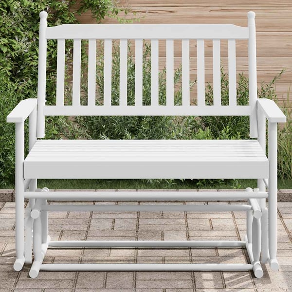 vidaXL Gyngebenk hvit 118x70x104,5 cm heltre poppel