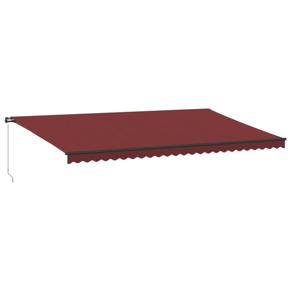 vidaXL Käsin kelattava markiisi LED-valoilla viininpunainen 600x350 cm