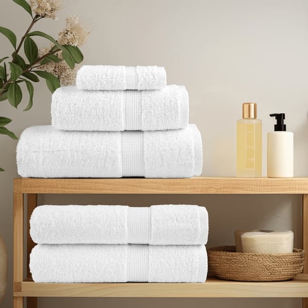 vidaXL Premium badehåndklær SOLUND 4 stk hvit 100x150 cm 600gsm