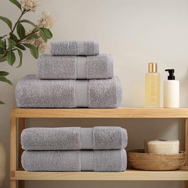 vidaXL Premium håndklær SOLUND 10 stk grå 100x200 cm 600gsm