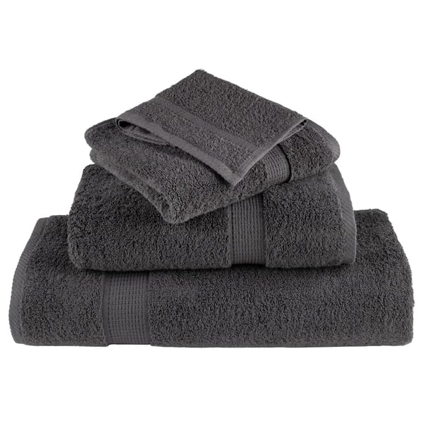 vidaXL Premium saunahåndklær SOLUND 10 stk antrasitt 80x200 cm 600gsm