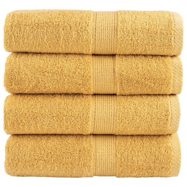 vidaXL gæstehåndklæder SOLUND 4 stk. Premium 30x50 cm 600 g/m2 gylden